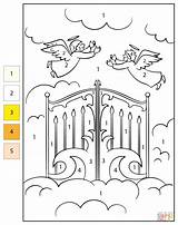 Color By Number Heaven Gates  Free Printable Coloring Pages sketch template