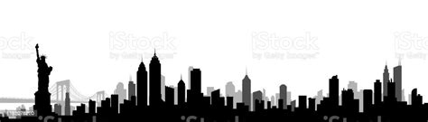 New York City Skyline Silhouette Vector Illustration Stock Illustration ...