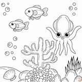 Sea Under Coloring Pages Fish Colouring Printable Ocean Printables  sketch template