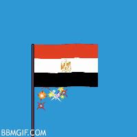 Egypt Flag Waving and Fireworks