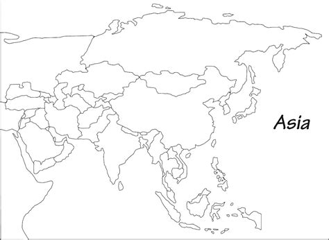 Blank Map of Asia | Printable Outline Map of Asia | WhatsAnswer