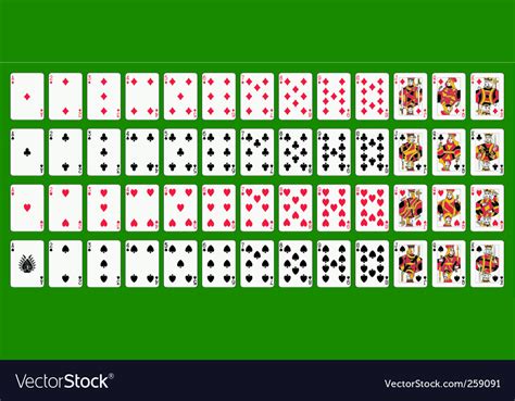 Poker playing cards full deck Royalty Free Vector Image