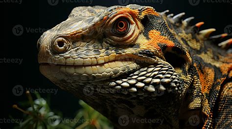 Close-up photo of a Monitor Lizard looking in their habitat. Generative AI 29261663 Stock Photo ...