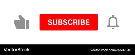 Subscribe button set like and notification bell Vector Image