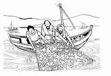 Fisherman Miraculous Catch Is One Of Miracles Jesus Coloring Page In  sketch template