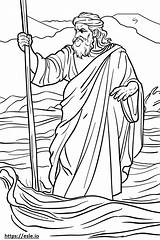Moses Parting The Red Sea coloring Page sketch template