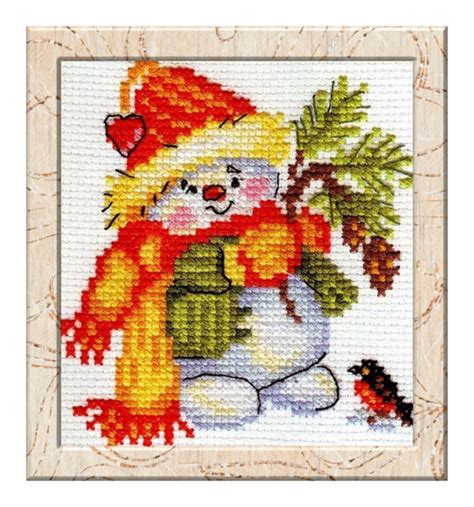 Free Cross Stitch Pattern Snowman | DIY 100 Ideas