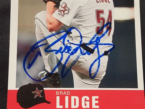 BRAD LIDGE HOUSTON ASTROS PHILLIES STAR CLOSER AUTOGRAPHED SIGNED BASEBALL CARD | eBay