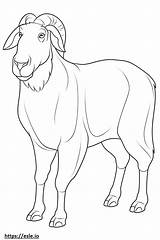 Boer Goat Happy coloring Page sketch template