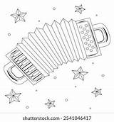 Coloring Page Kids Cartoon Accordion Confetti Stock Vector Royalty  sketch template
