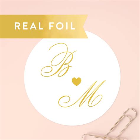 Initials Sticker, Gold Monogram Sticker, Wedding Stickers, Envelope ...