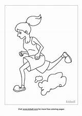 Girl Running Coloring Pages sketch template