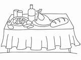Table Coloring Page sketch template