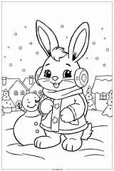 Smiling Bunny Coloring Page Free PDF&ampPNG Printable sketch template