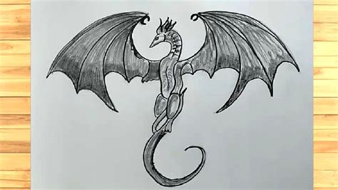 Flying Dragon Drawings In Pencil