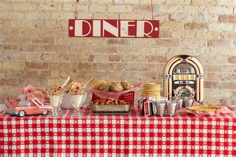 Mom's Diner Baby Shower Theme. Gingham, a little jukebox and diner signage all come together for ...