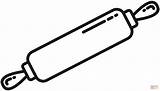 Rolling Pin Outline sketch template