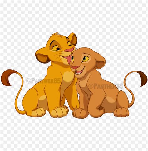 lion nala simba drawing fan art - simba and nala not transparent PNG image with transparent ...