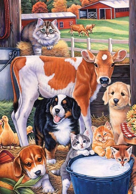 Pin by Pinner on Farm And Country Illustrations | Cute animal drawings, Animal paintings, Dog art