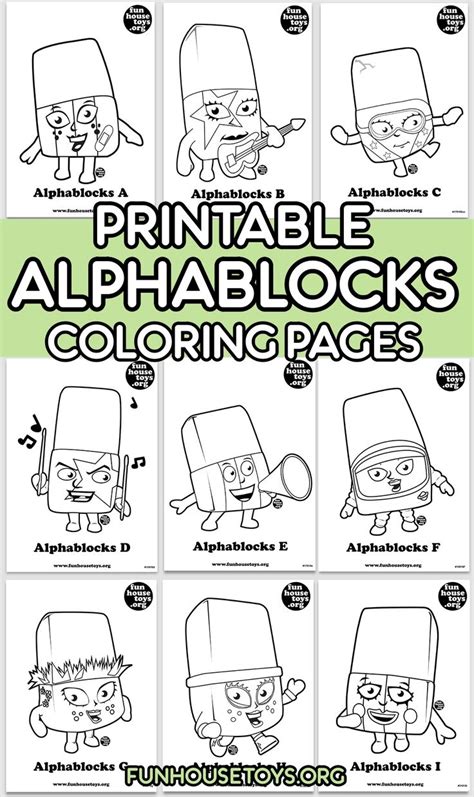 Printable Alphablocks Coloring Pages for Kids | Coloring pages, Teaching abcs, Alphabet phonics