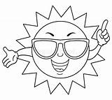 Sun With Sunglasses Coloring Page sketch template