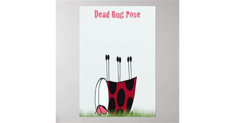 Ladybug Demonstrating The Dead Bug Yoga Pose Print | Zazzle