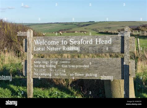 Welcome to Seaford Head Nature Reserve sign, Seaford, East Sussex ...