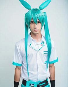 Male Miku Cosplay. Face Swap. Insert Your Face ID:1038321