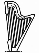 Celtic Harp coloring page  ColouringPages sketch template
