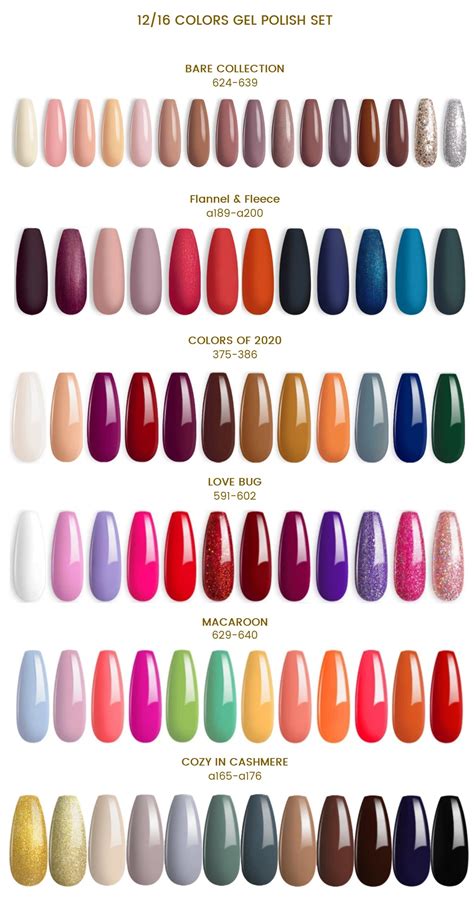 Color Chart for Gel Polish – Beetles UK Color For Nails, Gel Nail Polish Colors, Different Color ...