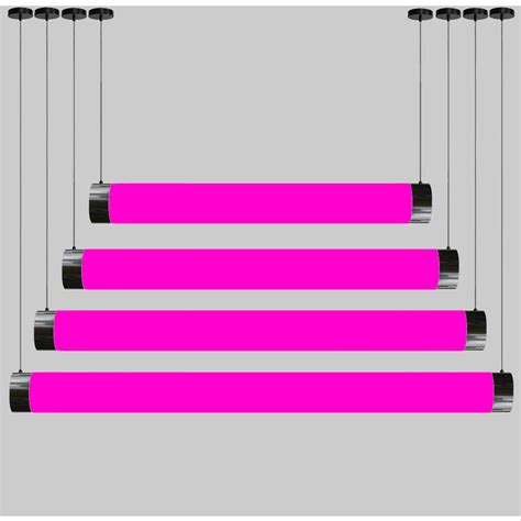 360degree Vertical Suspended RGB LED Cylindrical Neon Tube Chandelier Pendant Light for KTV Bar ...