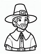 Happy Pilgrim coloring Page  Download Print Or Color Online For Free sketch template