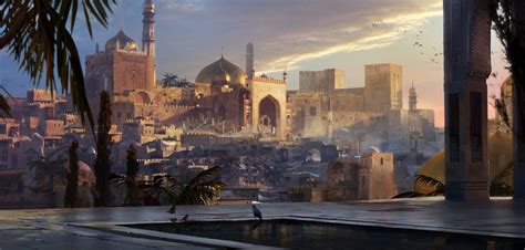 Wallpaper : artwork, landscape, palace, oriental, city, Arabian, Middle East 1920x917 ...