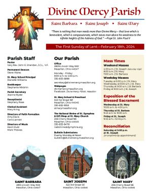 Fillable Online DIVINE MERCY PARISH BULLETIN TEMPLATE Fax Email Print - pdfFiller