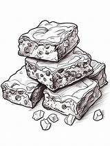Premium Photo  Double Chocolate brownie Tasty Dessert coloring book sketch template