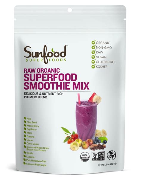 Sunfood Superfoods Organic Superfood Smoothie Powder, 8.0 Oz - Walmart.com - Walmart.com