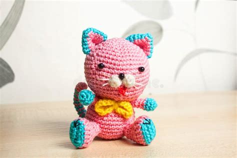 Knitted handmade cat toy stock photo. Image of single - 110287430