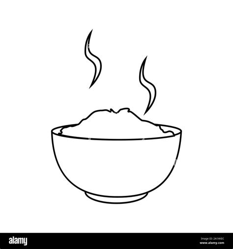 Rice bowl line icon Stock Vector Image & Art - Alamy