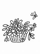 Flower Basket Coloring Pages Printable For Free Download sketch template