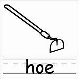 Clip Art Basic Words Hoe coloring Page – Abcteach sketch template