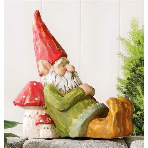 GiftCraft Large Sleeping Gnome Outdoor Garden Statue - Walmart.com - Walmart.com