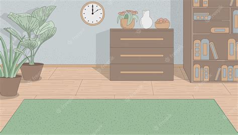 Premium Vector | Cozy cartoon living room