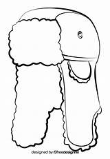 Trapper Hat Black And White Clipart free Download sketch template