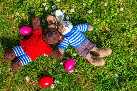 Self knit Boy Bunny and Bakery Bear | Boy Bunny with a pieba… | Flickr