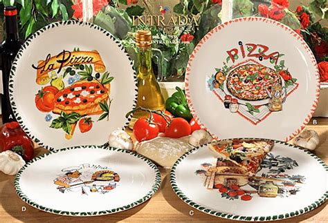 Italian Ceramic Pizza Plates - Set of 4