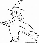 Witch On A Broom coloring Page  Great For Room The By Julia sketch template