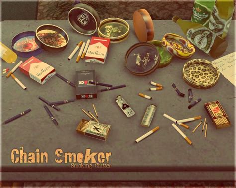 club_crimsyn | Chain Smoker - Smoking Clutter | Sims 4, Sims, Sims 4 ...