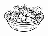 Healthy Salad Coloring Experience  Page sketch template
