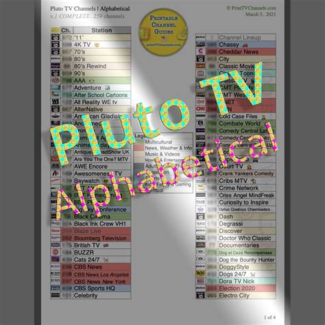 Pluto TV Channel List | Complete | Alphabetical | TV Channel Guides