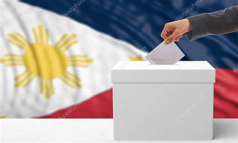 Voter on a Philippines flag background. 3d illustration - Stock Photo ...